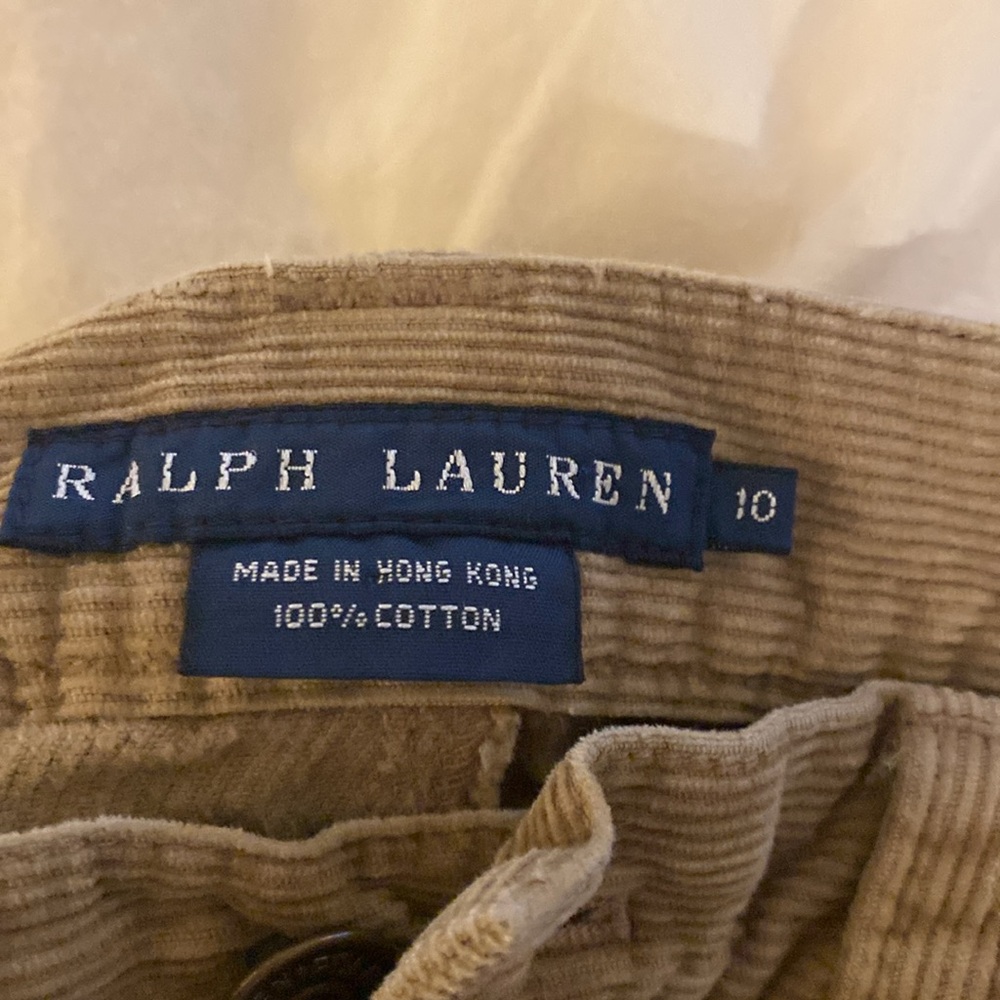 VTG Ralph Lauren Blue Label Corduroy Tan Straight Leg Women's Pants 10 - Picture 3 of 5